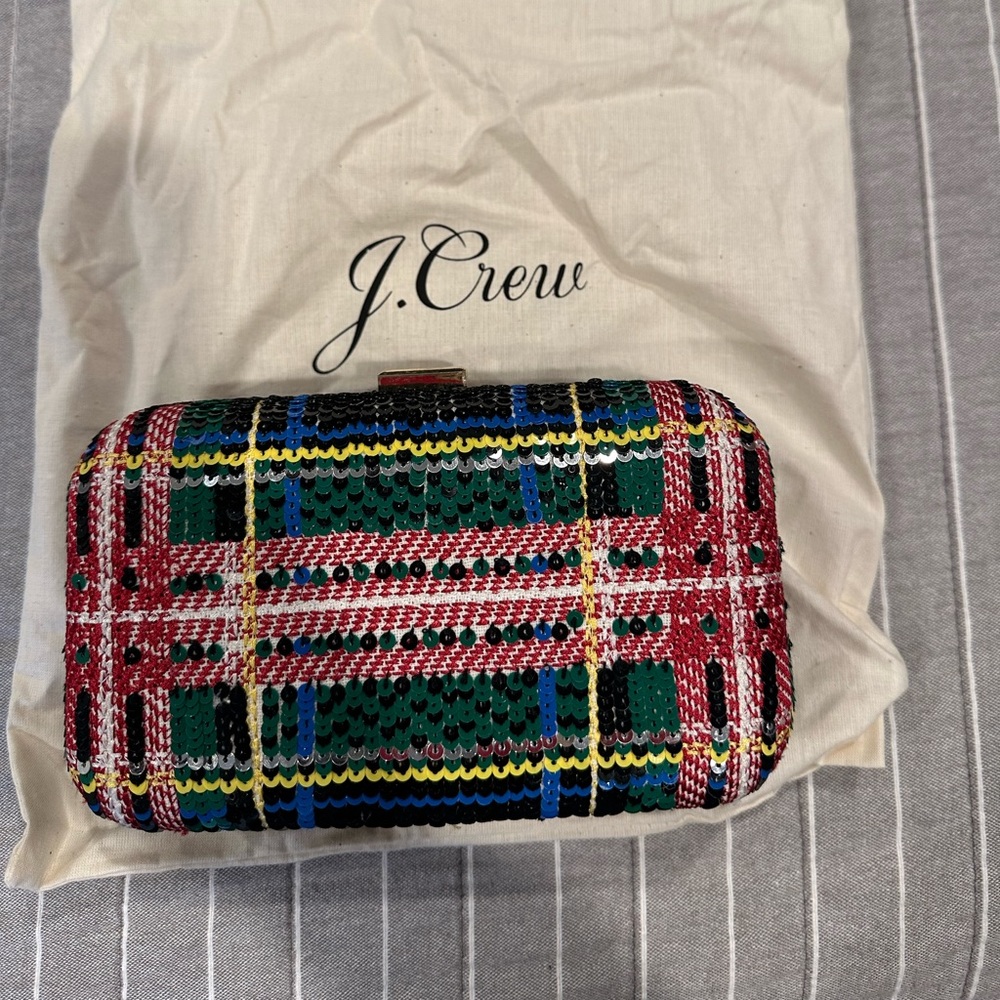 NWT J. Crew Small Stewart Plaid Clutch